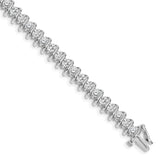 14k White Gold Complete 5 carat Round A Diamond Fancy Spiral 7 inch Tennis Bracelet X2006WA
