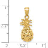 14K  3-D Cut-out Pineapple Pendant K3146