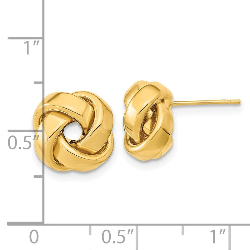 14k 12mm Polished Love Knot Post Earrings TL1075