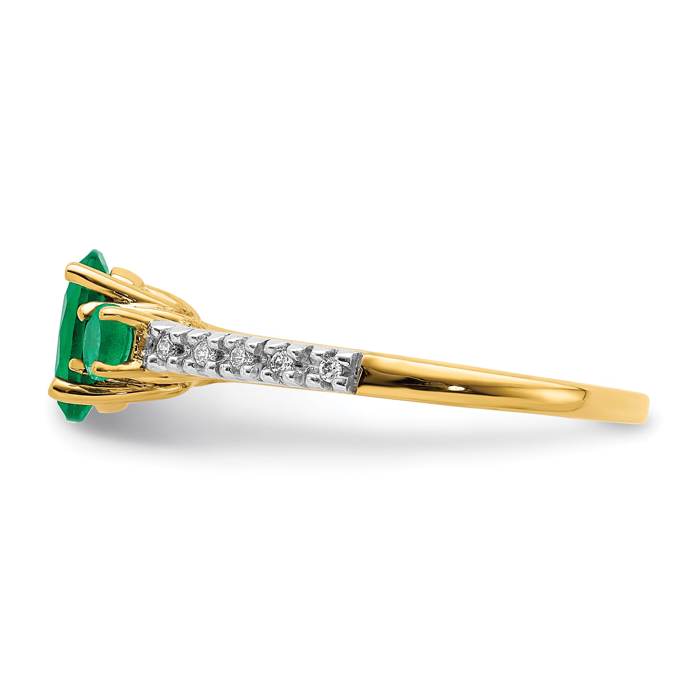 14k Oval Emerald and Diamond Ring RM5775