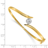 14k Two-tone Complete 1/2 carat A Diamond Hinged Oval Bangle Bracelet XB283A