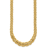 14k Fancy Graduated 7-12mm Flat Byzantine 17.5 inch Necklace SF2733