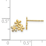 14k Madi K CZ Flowers Childrens Post Earrings GK802
