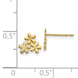 14k Madi K CZ Flowers Childrens Post Earrings GK802