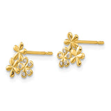 14k Madi K CZ Flowers Childrens Post Earrings GK802