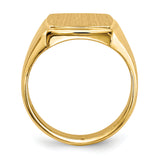 14k 13.0x14.5mm Closed Back Mens Signet Ring RS327