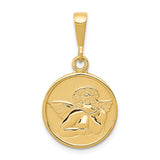 14K Polished and Satin Raphael Angel Round Pendant C1895