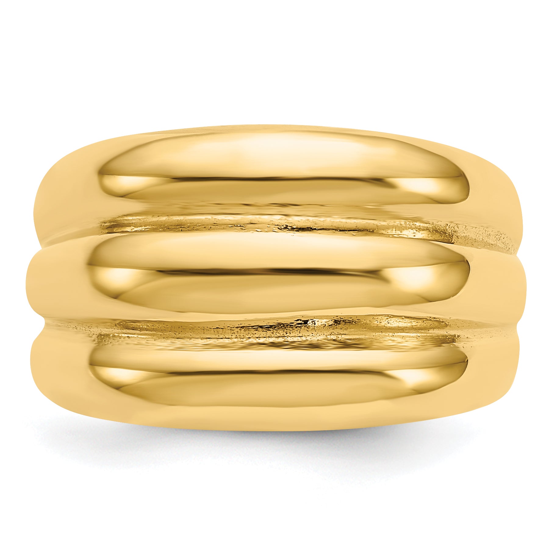 14k Polished Scalloped Dome Ring R322