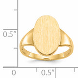 14k 9.0x14.5mm Oval Open Back Signet Ring RS189
