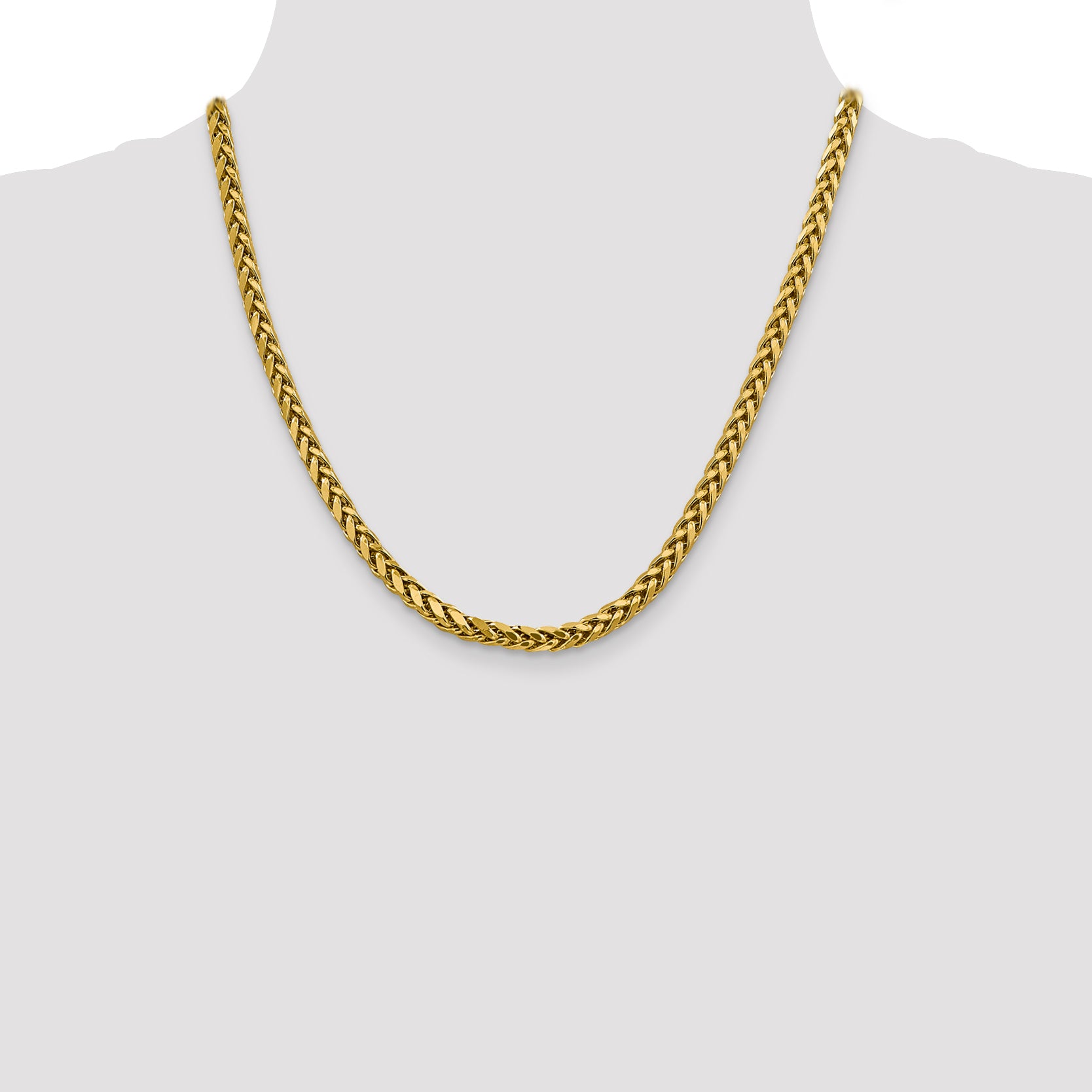 14K 18 inch 5mm Semi-Solid Diamond-cut Wheat with Lobster Clasp Chain BC186