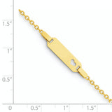 14K Polished Cut-out Heart 18x5mm Plate 6 inch Baby/Child ID Bracelet BID84