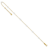 14k Two-tone Circles 7-Station 9 inch Plus 1 inch Extender - Total 10 inch Anklet ANK184