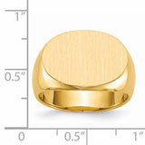14k 19.0x13.0mm Oval Closed Back Mens Signet Ring RS254