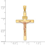 14K Two-tone INRI Crucifix Pendant C4763