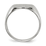 14k White Gold  13.5mm x14.5mm Open Back Men's Signet Ring RS608