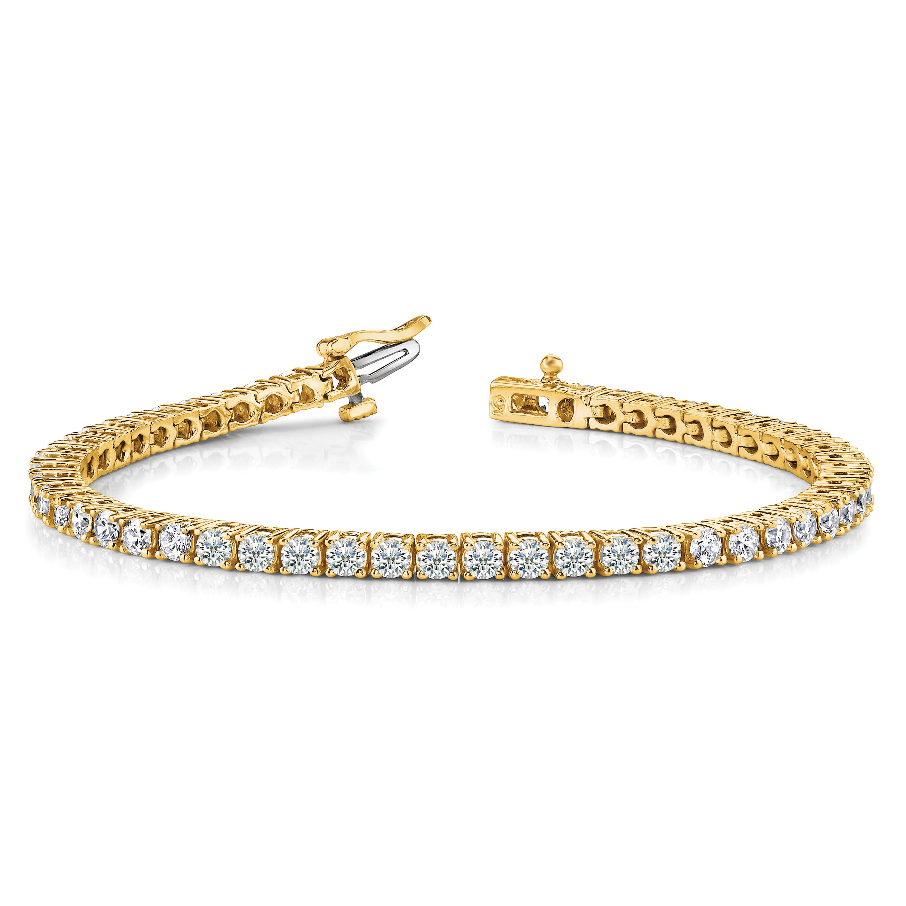 14k Complete 4.92 carat Round AA Diamond 4-prong 7 inch Tennis Bracelet X603AA