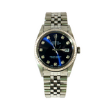 Rolex Datejust 16014 Blue Diamond Dial 18k White Gold bezel
