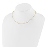 14k White Gold Complete 1/3 carat Bezel-set Diamond and Cable Chain 16-Station 16 inch Necklace PM1007