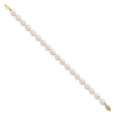 14k 7-8mm White Rice Freshwater Cultured Pearl 18 inch Necklace XF525