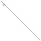 14k White Gold Cable Chain with Puffed Heart and Key Dangle 9 inch Plus 1 inch Extender - Total 10 inch Anklet ANK45