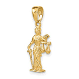 14k 3-D Lady of Justice with Moveable Scales Pendant C3121