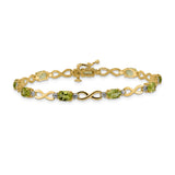14k Complete Oval Amethyst and Diamond Infinity Link 7 inch Bracelet BM4494