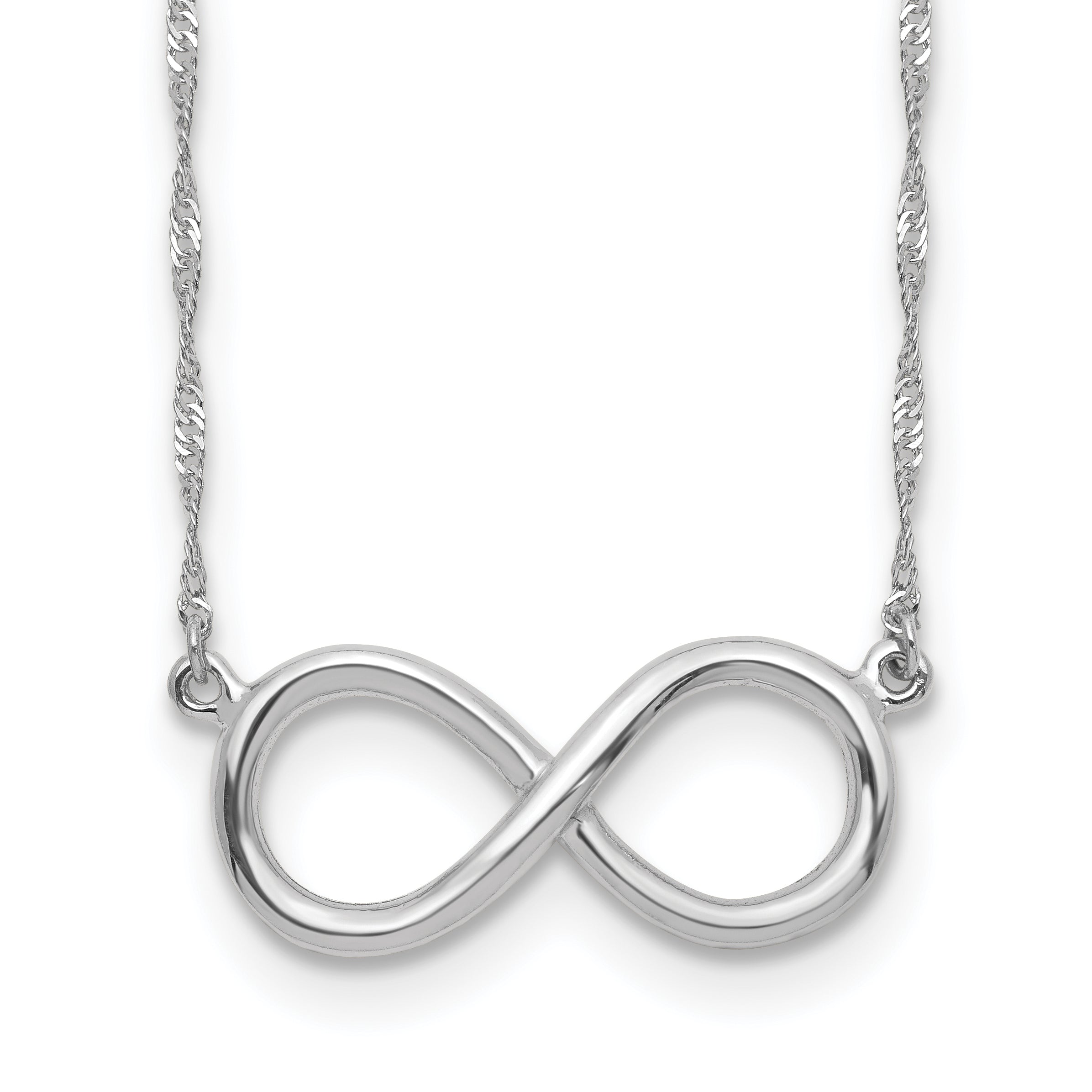 14K White Gold Polished Infinity Symbol 16.75 inch Necklace SF2652