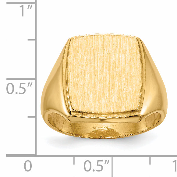 14k 13.0x14.5mm Closed Back Mens Signet Ring RS327