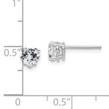 14k White Gold 5mm Heart Cubic Zirconia Post Earrings XE97WCZ