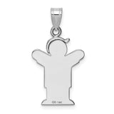 14k White Gold The Kids Small Boy with Hat on Right AA Diamond Love Charm XK439AA