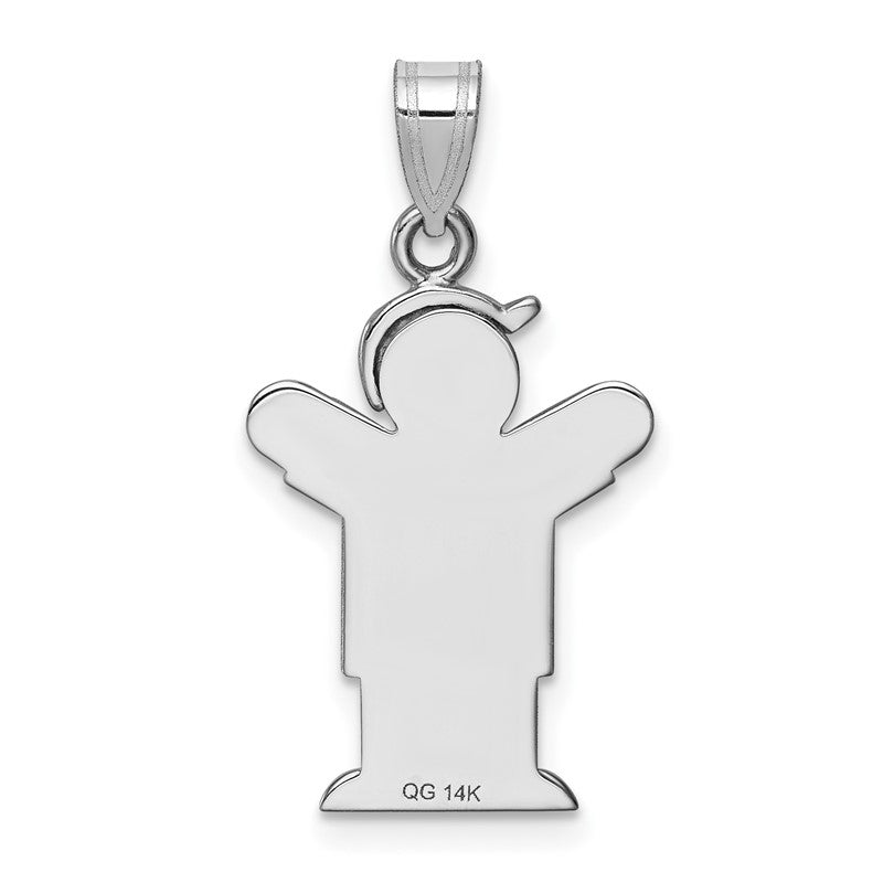 14k White Gold The Kids Small Boy with Hat on Right AA Diamond Love Charm XK439AA