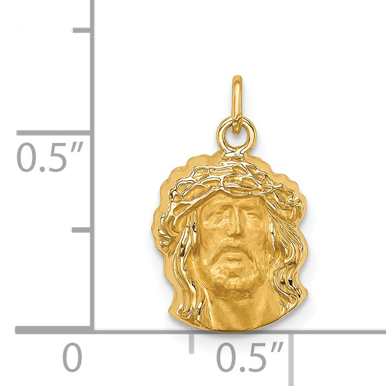 14k Hollow Polished and Satin Small Jesus Medal XR1737