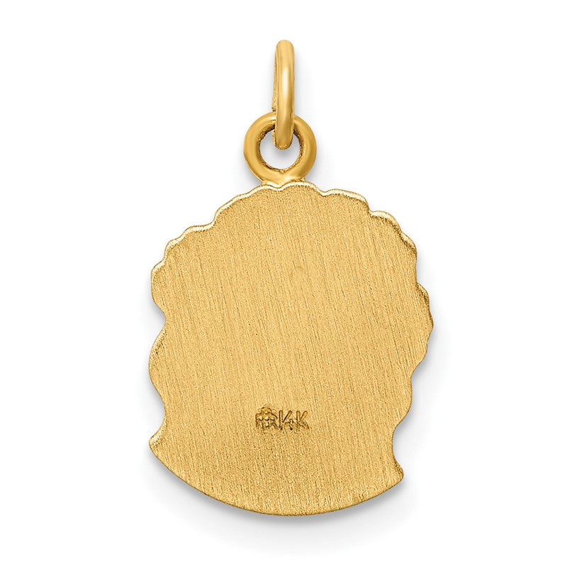 14k Hollow Polished and Satin Small Jesus Medal XR1737