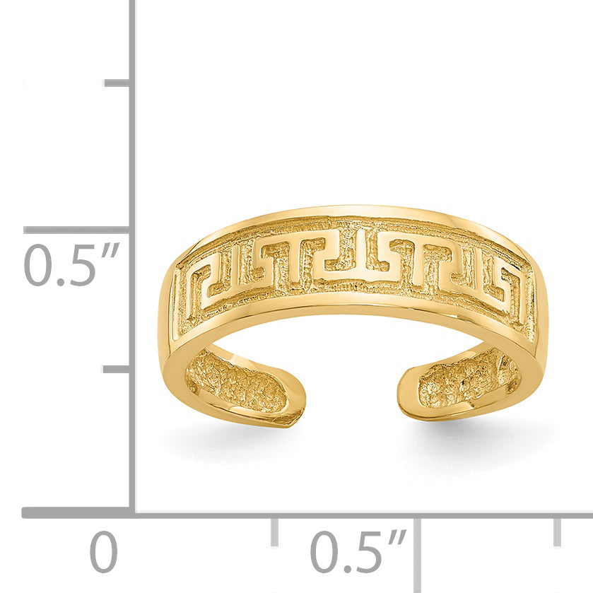 14k 5mm Greek Key Toe Ring R395