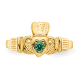 14k Green CZ Claddagh Ring XCH329