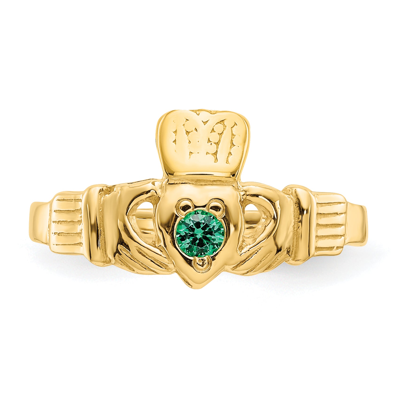 14k Green CZ Claddagh Ring XCH329