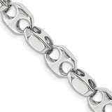 14K White Gold 20 inch 7.2mm Hand Polished Fancy Link with Fancy Lobster Clasp Chain WLK609
