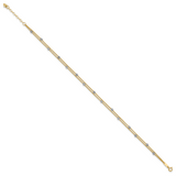 14K Two-tone 2-Strand Chain with Mirror Beads 9 inch Plus 1 inch Extender - Total 10 inch Anklet ANK241