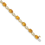 14k Complete Oval Amethyst and Diamond Fancy Link 7 inch Bracelet BM4496