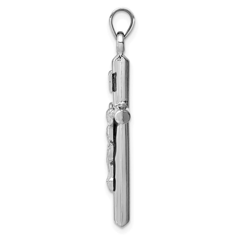 14k White Gold Hollow Crucifix Pendant XR1842W