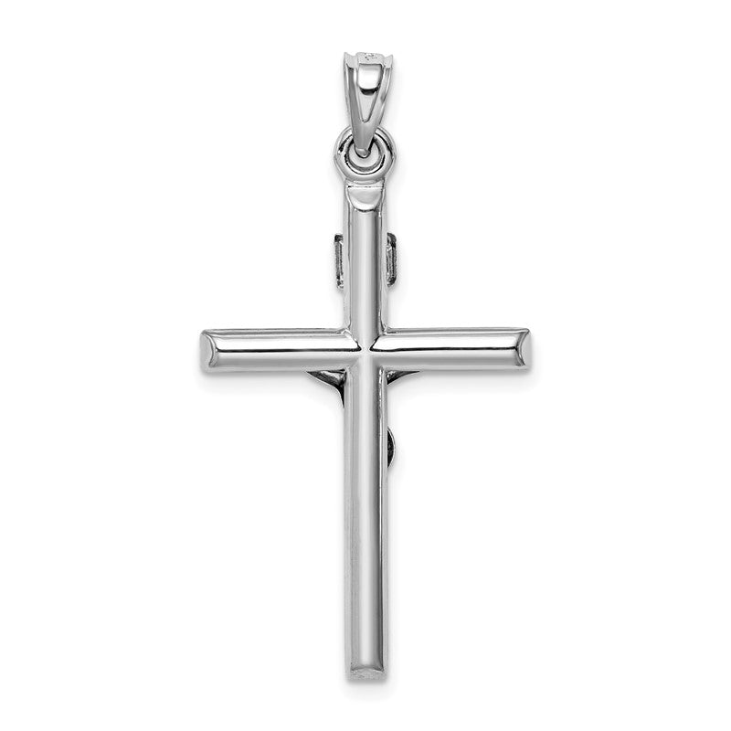 14k White Gold Hollow Crucifix Pendant XR1842W