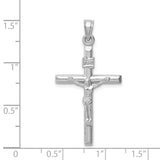 14k White Gold Hollow Crucifix Pendant XR1842W