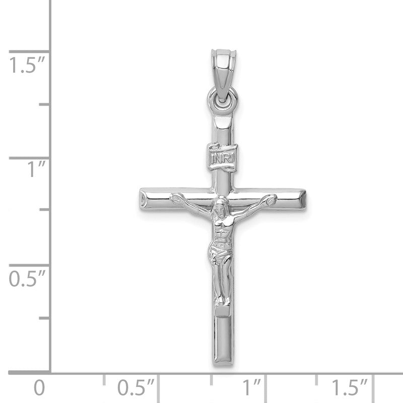 14k White Gold Hollow Crucifix Pendant XR1842W