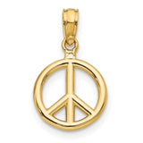 14K Polished 3-D Peace Symbol Pendant D4053