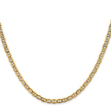 14K 10 inch 3.2mm Semi-Solid Anchor with Lobster Clasp Anklet BC122
