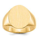 14k 14.0x18.0mm Oval Open Back Mens Signet Ring RS118