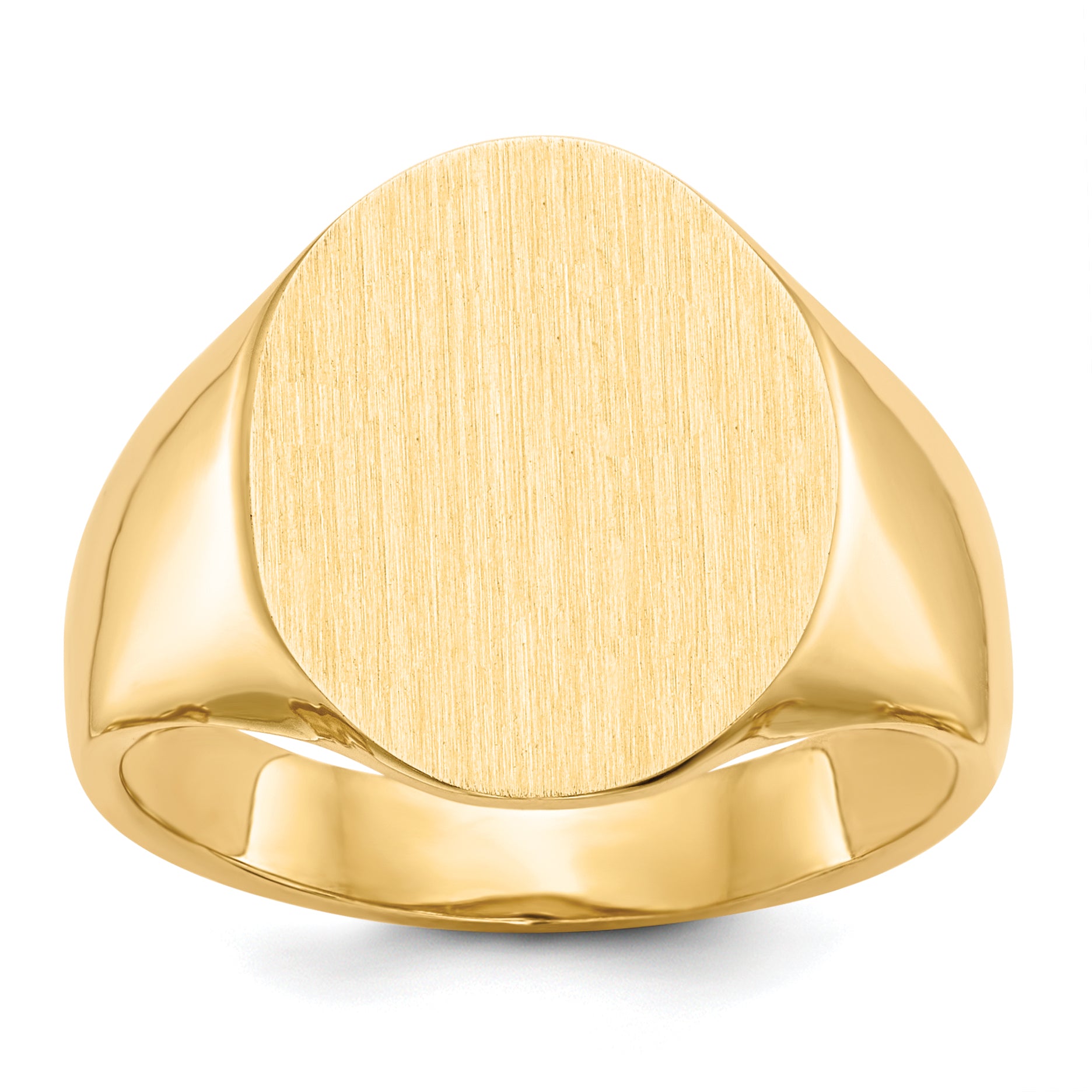14k 14.0x18.0mm Oval Open Back Mens Signet Ring RS118