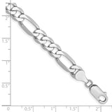 14K White Gold 20 inch 7mm Flat Figaro with Lobster Clasp Chain WFIG180