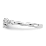 14K White Gold Textured Mini Heart Size 1 Baby / Childs Ring K5794