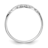 14K White Gold Textured Mini Heart Size 1 Baby / Childs Ring K5794
